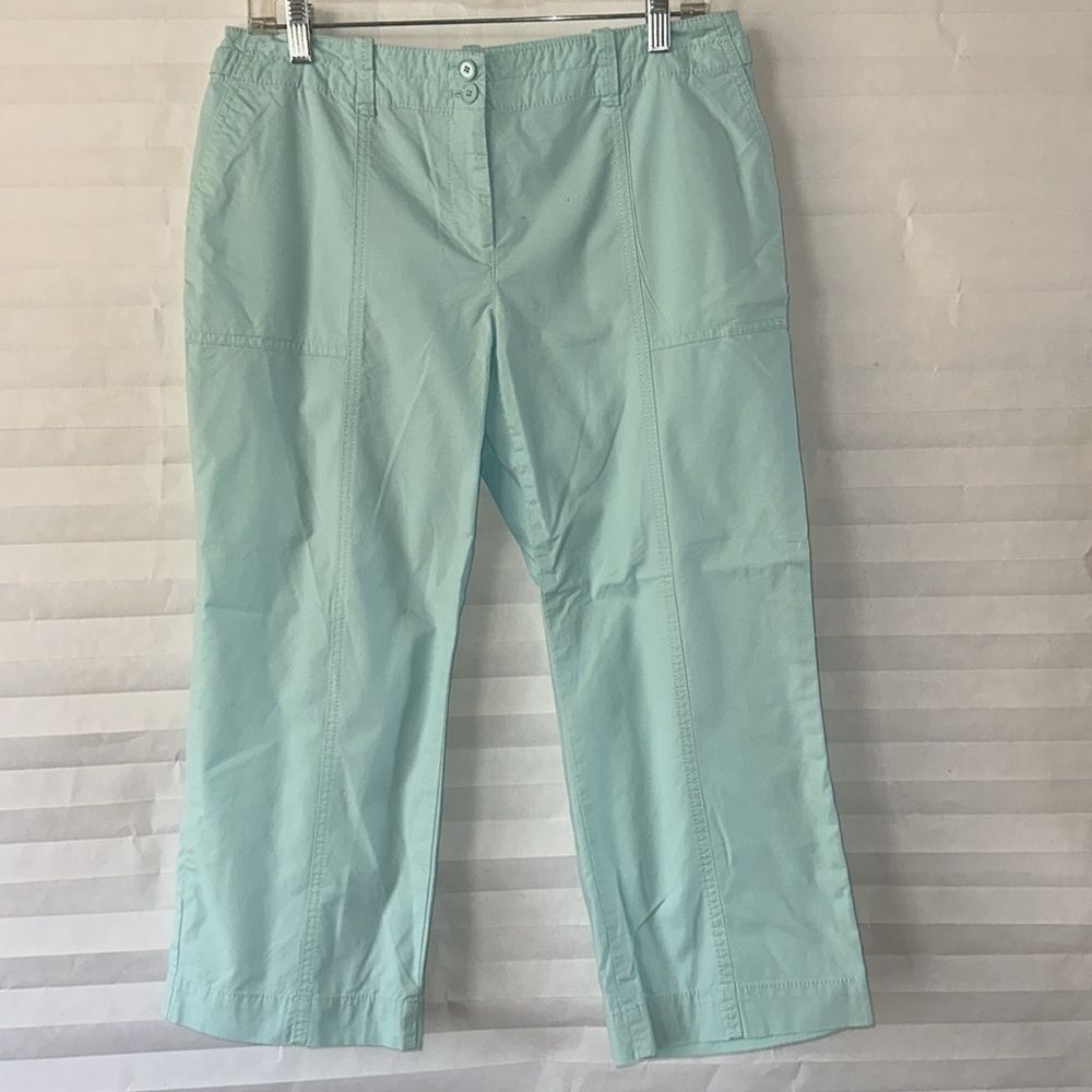 Talbots Signature Capri Pants Pale Blue Size 8P Petite Stretch Casual